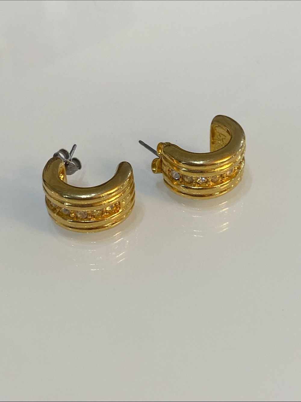 Joan Rivers Gold-Tone Crystal Accent Hoop Earrings